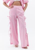 Women Pink High Rise Straight Fit Pants