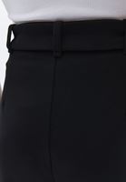 Bayan Siyah Orta Bel Straight-Fit Pantolon