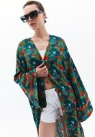 Bayan Çok Renkli Sırt Detaylı Oversize Kimono