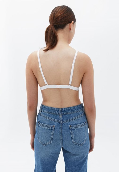Cream Bralette with Pipe Detail Online Shopping