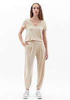 Women Beige High Rise Jogger Pants