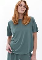 Bayan Yeşil Yumuşak Dokulu Loose-Fit Tişört ( MODAL )
