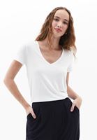 Women Cream V-neck Tshirt