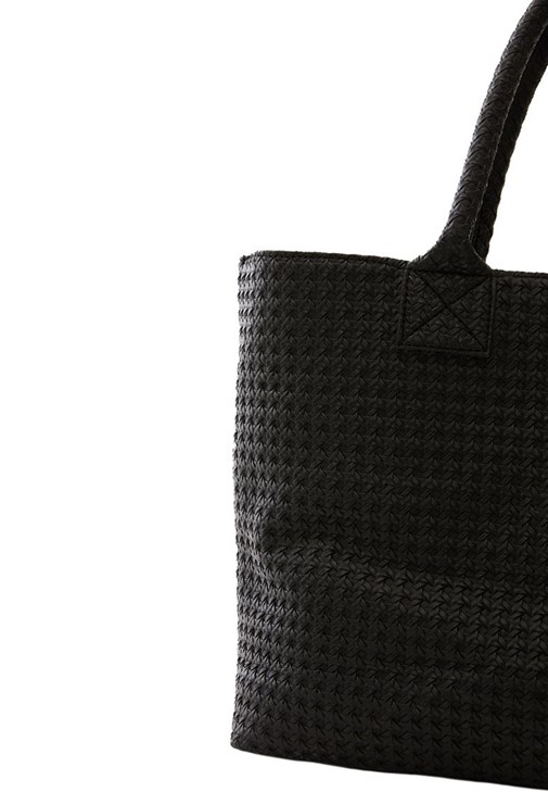 Black structured shop tote bag