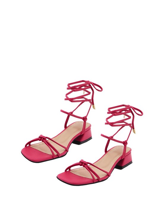 Pink heels lace up hotsell