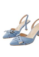 Bayan Mavi Denim Topuklu Ayakkabı