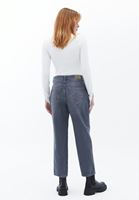 Women Grey High Rise Straight Fit Pants