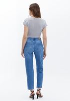 Women Blue High Rise Straight Fit Pants