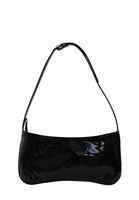 Women Black Baguette Bag with Buckle Detail