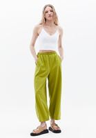 Women Green Linen Blended Harem Pants