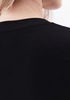 Bayan Siyah Düğme Detaylı Tişört ( MODAL )