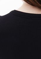 Bayan Siyah Sıfır Yaka Crop Tişört ( MODAL )