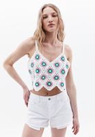 Bayan Çok Renkli Tığ İşi Crop Top