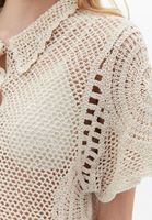 Women Cream Crochet Shirt