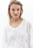 Women White Crochet Blouse