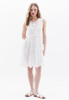 Women White Mini Dress with Embroidery Detail