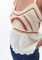 Women Cream Crochet Blouse