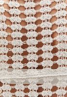 Women Cream Crochet Blouse with Tassel Detail
