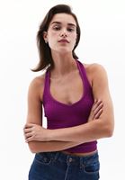 Women Purple Seamless Crop Top