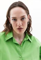 Bayan Yeşil Bağlama Detaylı Crop Gömlek ( TENCEL™ )