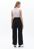 Women Black High Rise Pants with Cargo Pockets