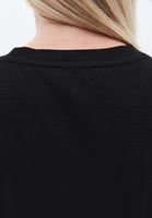 Women Black Cotton Blended Tshirt