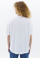 Women White Cotton Blended Oversize Tshirt