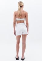 Women White Short Skirt with Button Detail