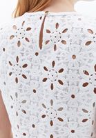 Women White Crochet Crop Blouse