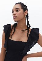 Women Black Gipped Maxi Dress