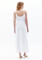 Bayan Beyaz Yaka Detaylı Askılı Elbise