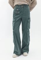 Bayan Yeşil Yüksek Bel Kargo Pantolon ( TENCEL™ )