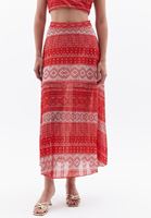 Women Mixed Ultra High Rise Maxi Skirt