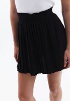 Women Black High Rise Pleated Mini Skirt