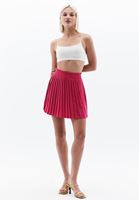 Women Pink High Rise Pleated Mini Skirt