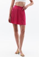 Women Pink High Rise Pleated Mini Skirt