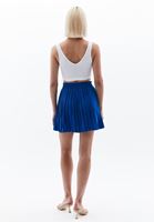 Women Blue High Rise Pleated Mini Skirt