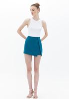 Women Green High Rise Short Skirt