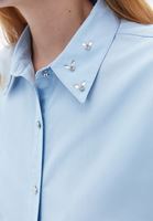 Women Blue Shirt with Gemstone Detail