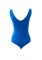 Women Blue Bodysuit With V-Neck