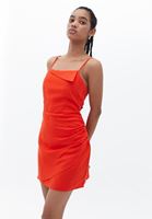 Women Orange Gipped Mini Dress