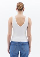 Women White V-Neck Singlet