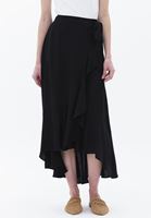 Women Black Envelope Maxi Skirt