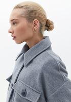 Women Grey Wool Blended Coat with Belt