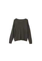 Women Khaki Boat Neck Knitwear Sweater