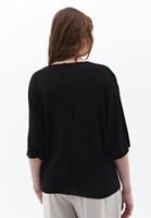 Women Black Knitwear Cardigan with Buttons