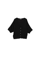 Women Black Knitwear Cardigan with Buttons