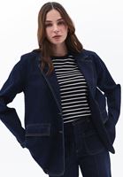 Bayan Mavi Oversize Blazer Denim Ceket