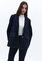 Bayan Mavi Oversize Blazer Denim Ceket