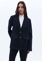 Bayan Mavi Oversize Blazer Denim Ceket